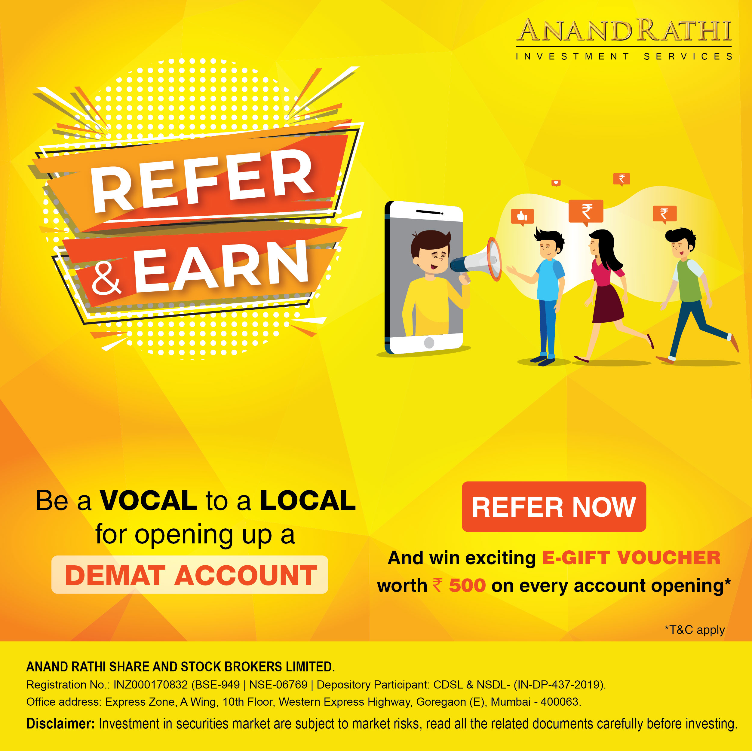 Anand Rathi Investment Services - Refer and Earn a E-Gift Voucher